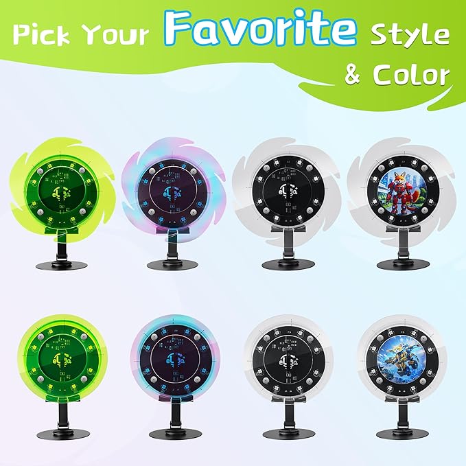 STEM DIY Toys Hand Assembly Electronic Spin The Wheel | Science Craft Kit for Kids Ages 8-9-10-11-12-13-14-15+ Years Old | Educational Gifts for Boys&Girls | Video Guide | (Round-Fluorescent Green)