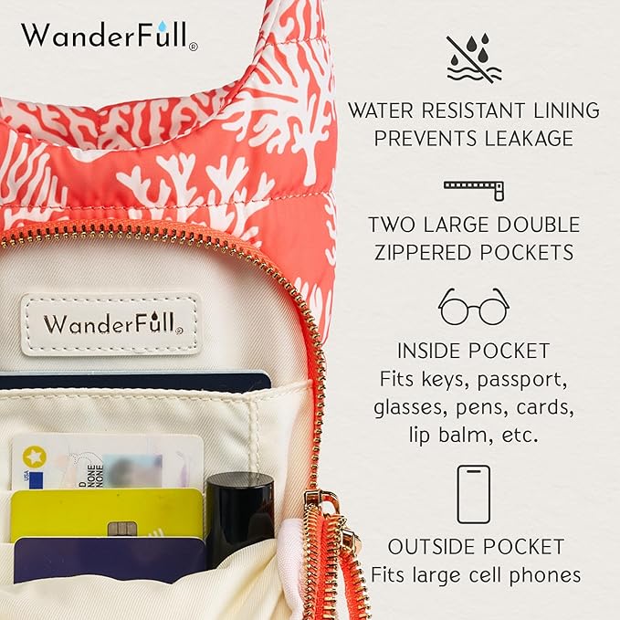 WanderFull® Original HydroBag® Collection, Water Bottle Holder w/Strap & Phone Pocket, Hands-Free Crossbody Water Bottle Bag