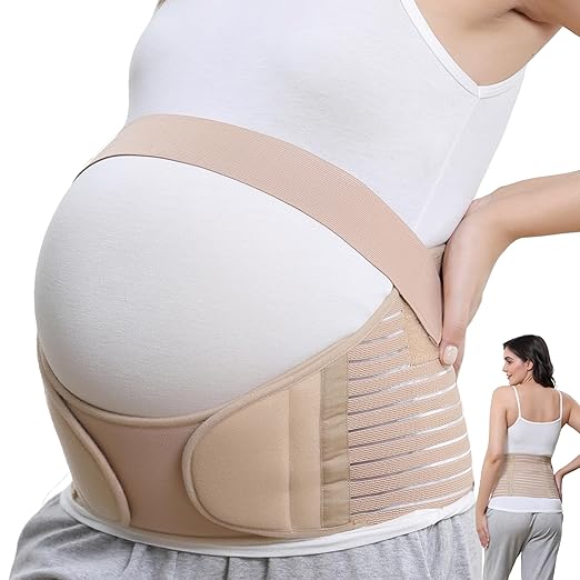 NeoTech Care Pregnancy Support Maternity Belt, Waist/Back/Abdomen Band, Belly Brace (Size XXL, Beige Color)
