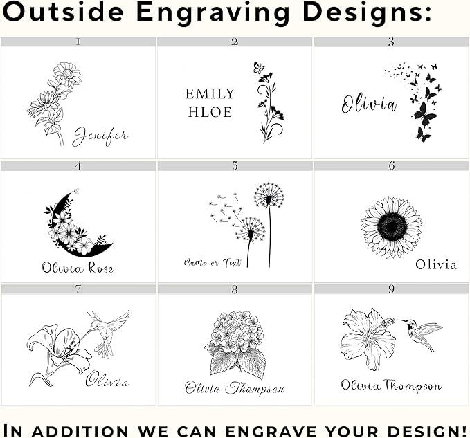 Floral Keepsake Boxes for Women - Butterfly Box Keepsake for Girls, Personalized Gifts for Teen Girls or Daughters, Flower Gift Box, Engraved Name Custom Wood Chest Memento Storage, 11x8x4,75 in