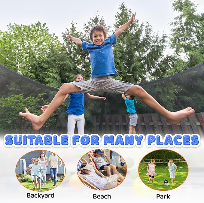 Trampoline 8FT 10FT 12FT 14FT 16FT, Recreational Trampolines with Enclosure Net and Ladder, Outdoor Anti-Rust Trampolines for Kids and Adults, ASTM Approved