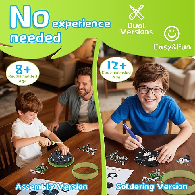 STEM DIY Toys Hand Assembly Electronic Spin The Wheel | Science Craft Kit for Kids Ages 8-9-10-11-12-13-14-15+ Years Old | Educational Gifts for Boys&Girls | Video Guide (Fire Wheel-Rumble Meow)