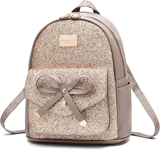 I IHAYNER Girls Bowknot Cute Leather Backpack Mini Backpack Purse for Women