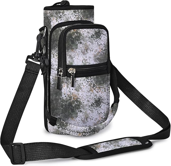 icolor Water Bottle Carrier Bag with Strap 25/32/40 oz Crossbody Bottle Holder with Phone Pocket Sling Sleeve Insulated Neoprene Water Bottle Pouch for Walking Travelling