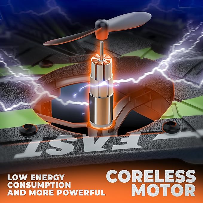 BEZGAR Drones for Kids | 2.4GHZ RC Plane, Remote Control Airplane, RC Helicopter, 360° Flip Fighter Jet Toy, Toys for Ages 8+ with Colorful LED Navigation Lights Green