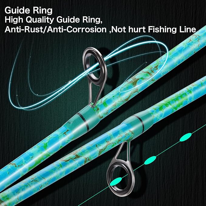 Sougayilang Fishing Rod and Reel Combo, 2-Piece 5-Foot 6-Inch Graphite & Fiberglass Rod, Durable and Strong, Quickset Anti-Reverse Fishing Reel (1Pack/2Pack)