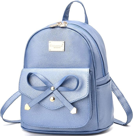 I IHAYNER Girls Bowknot Cute Leather Backpack Mini Backpack Purse for Women