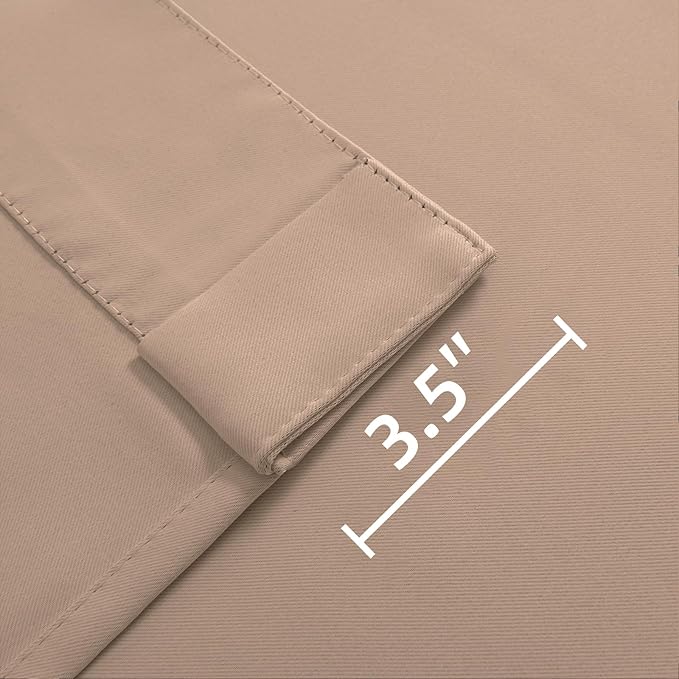 Joydeco 90 Inch Curtains for Bedroom, Blackout Curtains 90 Inches Long, Room Darkening Drapes for Living Room Window Rod Pocket Back Tab (W52 x L90 Inch, Khaki)