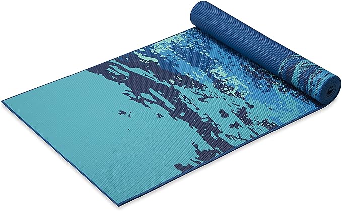 Gaiam Yoga Mat - Premium 6mm Print Reversible Extra Thick Non Slip Exercise & Fitness Mat for All Types of Yoga, Pilates & Floor Workouts (68" x 24" x 6mm Thick)