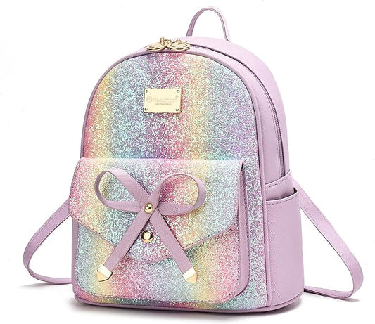 I IHAYNER Girls Bowknot Cute Leather Backpack Mini Backpack Purse for Women