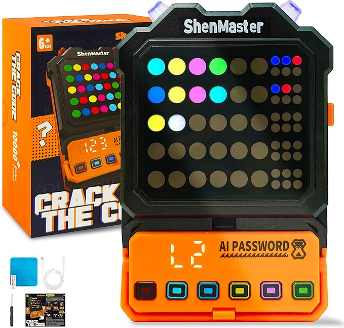 Super Decoder Game, 10000+ Colors Crack The Code-Breaking Puzzle Memory & Brain Teasers Games for Kids and Adult, Multiplayer Handheld Mastermind Travel Games, Birthday for Boys & Girls