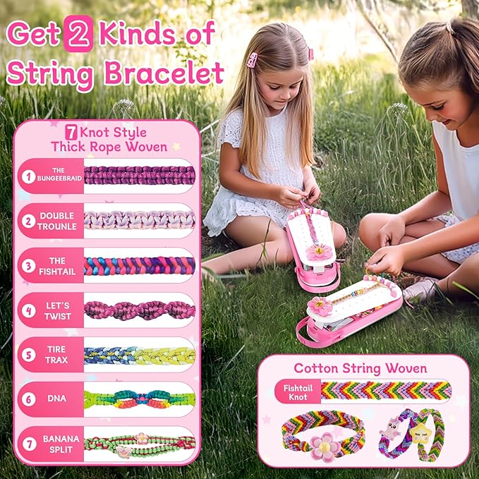 Friendship Bracelet Making Kit for Girls-DIY Bracelets Maker Art & Craft Kits for Kids-Jewelry String Braiding Set Toys for Age 6 7 8 9 10 11 12 Year Old Girl Advent Calendar Christmas Birthday Gifts