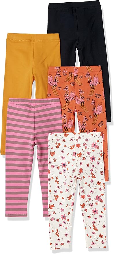 Amazon Essentials Girls and Toddlers' Leggings, Multipacks