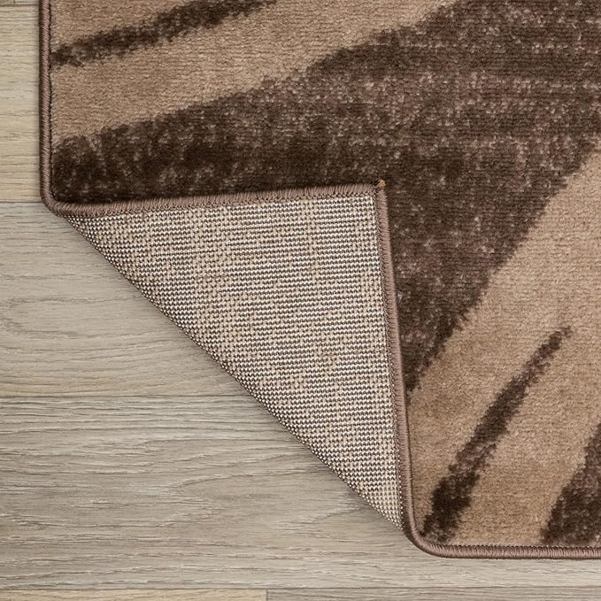 Rugshop Modern Wavy Circles Design Runner Rug 2' x 10' Brown