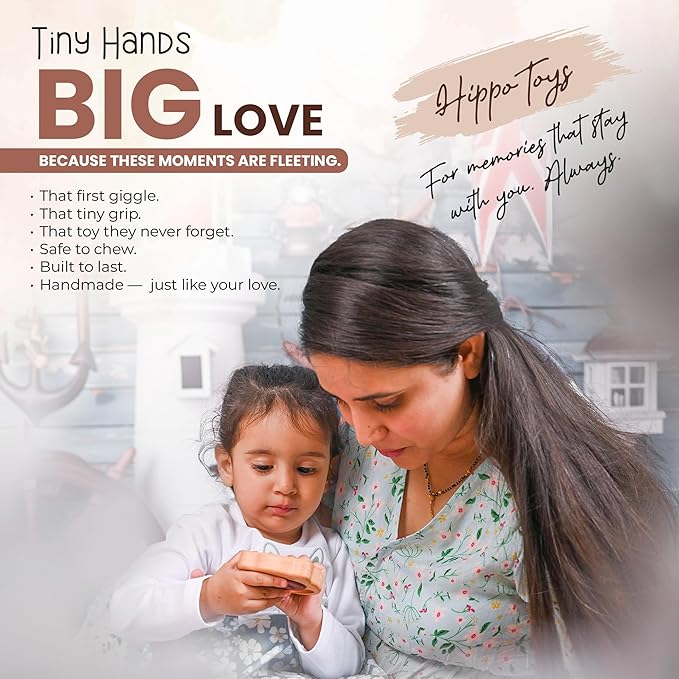 100% Wooden Baby Toy | No Paint, No Plastic | Eco-Friendly Rattle for 0–6 Months