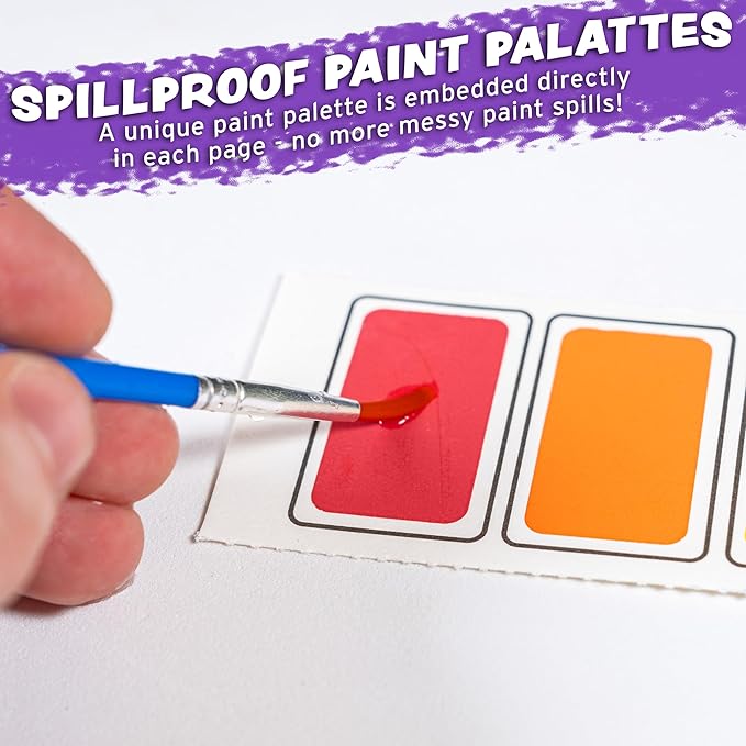 Imagination Works® Paint with Water Books for Kids, 3 Pack | Watercolor Coloring Book Set for Toddler Activities | Spillproof Kids Paint Palettes on Each Page (Jungle, Vehicles, Woodland)