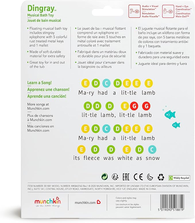 Munchkin® Dingray™ Xylophone Musical Baby and Toddler Bath Toy