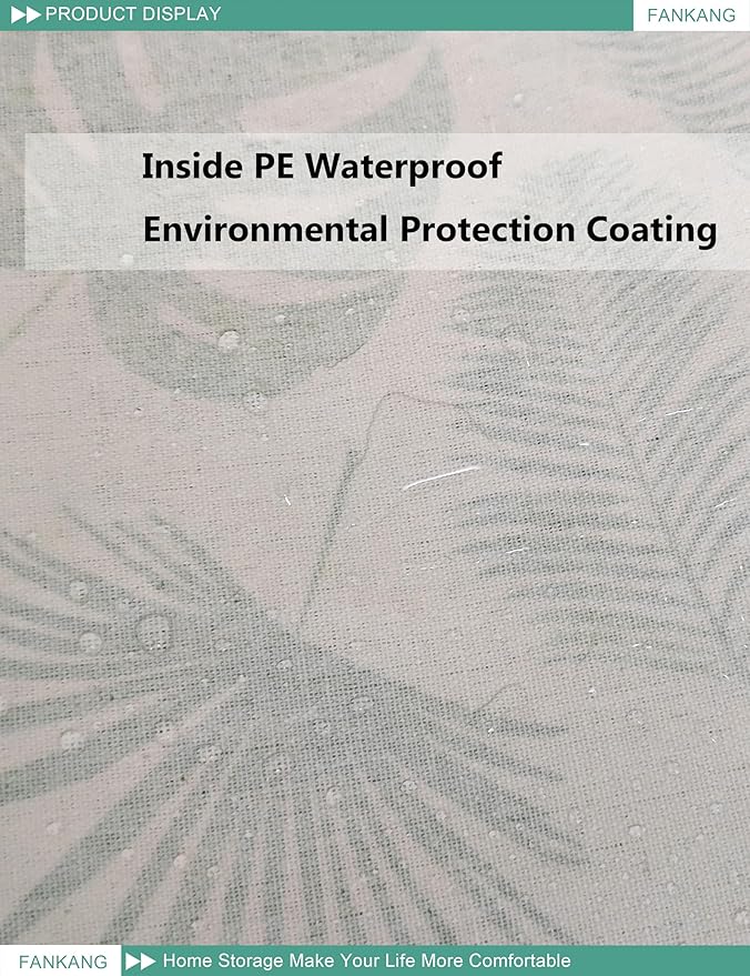 FANKANG Storage Bins, Nursery Hamper Canvas Laundry Basket Foldable with Waterproof PE Coating Large Storage Baskets for Kids Boys and Girls, Office, Bedroom, Clothes,Toys(Rec-Leaf ）