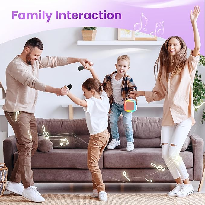 Mini Karaoke Machine for Kids Adults, Portable Bluetooth Speaker with 2 Wireless Karaoke Microphones,2025 TOP Birthday Gifts Toys for Girls 3, 4, 5, 6, 7, 8+Years Old Toddler Karaoke Player