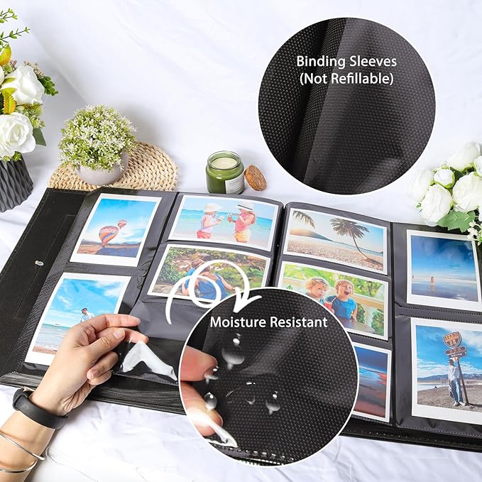 RECUTMS Photo Album 4x6 1000 Pockets Photos, Extra Large Capacity Family Wedding Picture Albums Holds 1000 Horizontal and Vertical Photos (Brown)