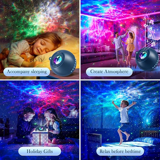 Bedroom Decor Boy Gift Lava Lamp Room Decor 15 White Noise Sound Machine for Kids Night Light Bluetooth Projector Nebula Projector Sunset Lamp Dorm Decor Led Cloud Lights for Bedroom
