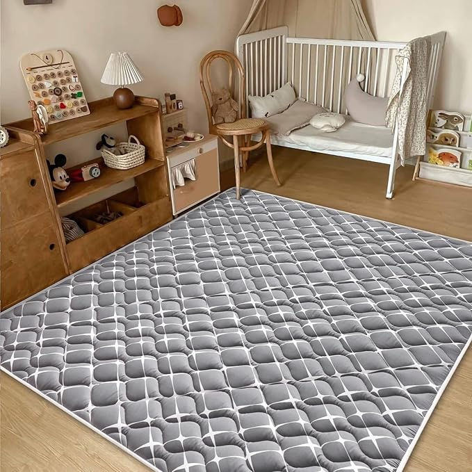 Baby Play Mat - 79" X 71",Premium Thicker Foam One-Piece Crawling Mat, Machine Washable, Extra Large Anti-Slip Activity Playmat for Babies, Toddlers & Infants