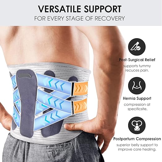 Elastic Abdominal Binder Lower Waist Support Belt, Post Surgery Postpartum Belly Band Wrap Back Support Belt Stomach Compression Wrap Waist Recovery for Men and Women (X-Large)