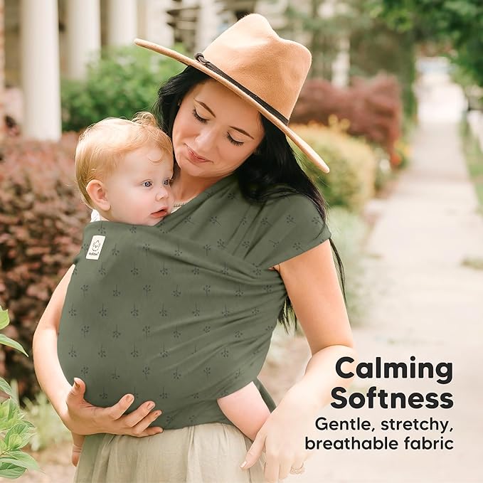 KeaBabies Baby Wrap Carrier - All in 1 Original Baby Carrier Newborn to Toddler Sling, Easy to Wear, Hands Free Bonding, Lightweight, Breathable Infant Wraps (Forest)