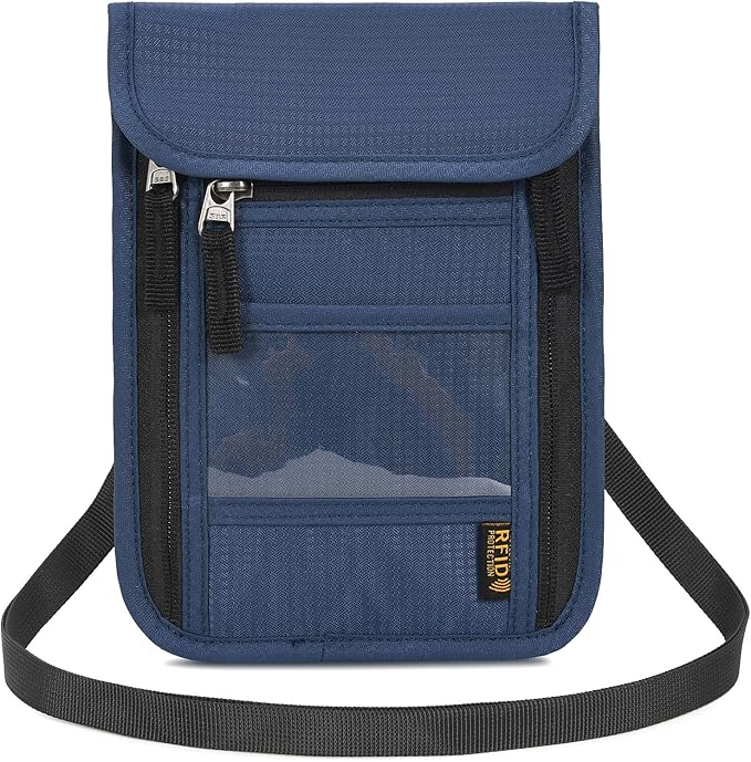 Neck Wallet Lightweight RFID Blocking Waterproof Travel Pouch for Women Men