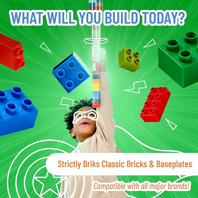 Strictly Briks Classic Bricks Starter Kit - 96-Piece 2x4 Stud Set in 12 Colors - Bulk Building Bricks for Creative Play, Ages 3+ - Compatible with All Major Brick Brands