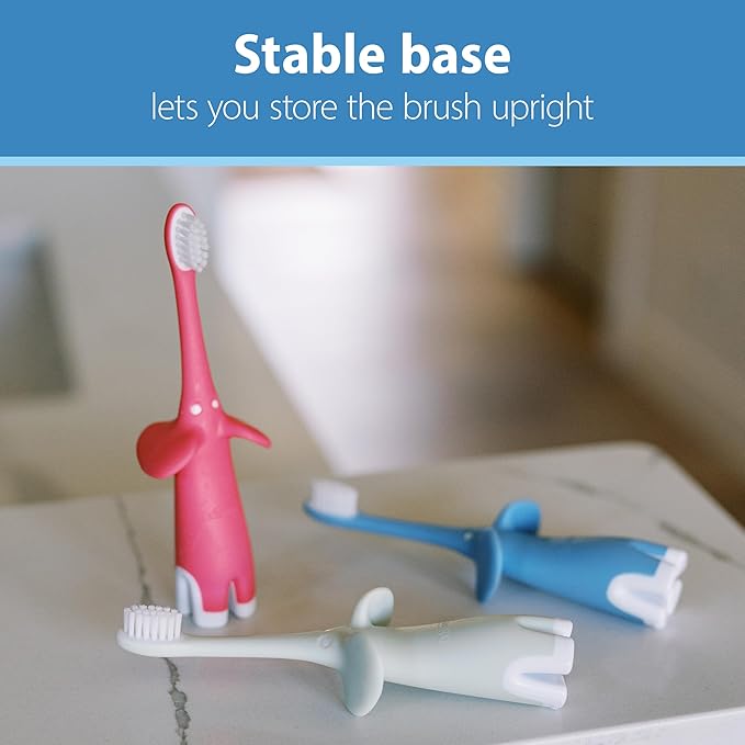 Dr. Brown's Infant-to-Toddler Toothbrush, Elephant, Pink, 0-3 Years