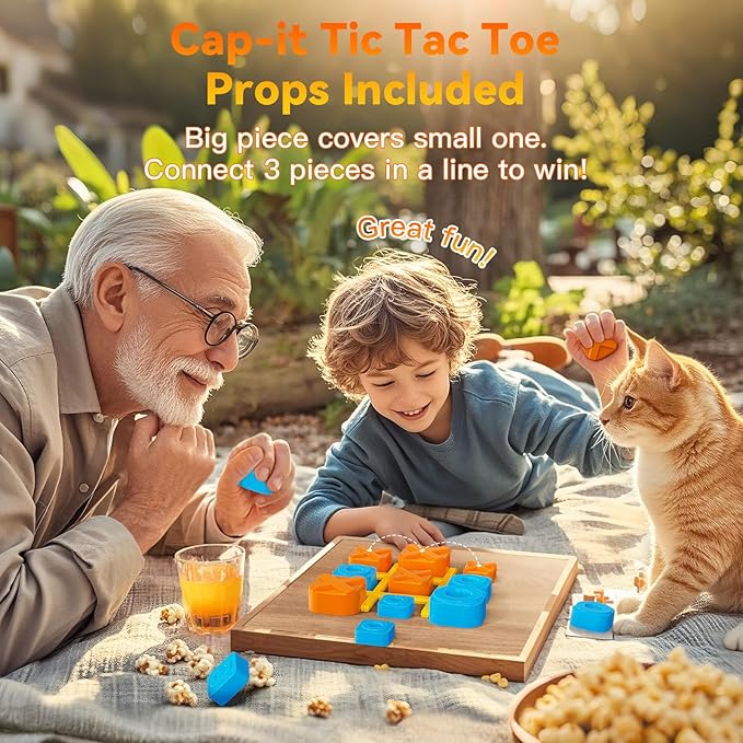 Rechargeable Tic Tac Toe Game Box with 5 Fun Brain Memory Games, Electronic Touchscreen Handheld Game, Portable Digital Puzzle Board Travel Toy, Gifts Choice for Kids and Adults(Yellow)