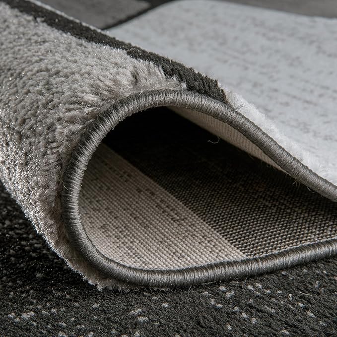 Rugshop Contemporary Modern Boxes for Home Office,Living Room,Bedroom,Kitchen Non Shedding Area Rug 2' x 3' Gray