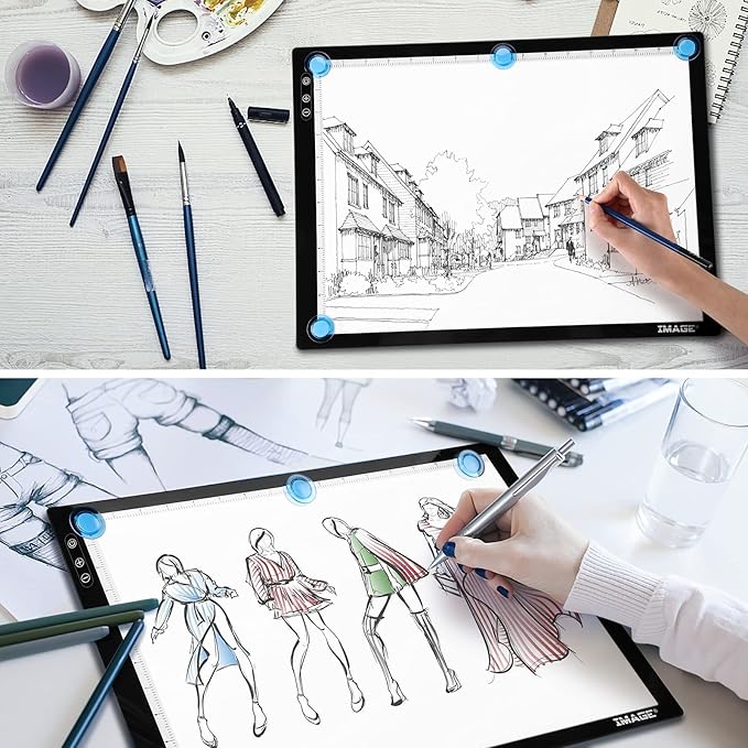 A3 Magnetic Light Pad for Diamond Painting, Physical Buttons Control Ultra-Thin Light Box Artcraft Tracing Light Board for 5D Diamond Painting Tatoo Pad Animation,Sketching, Designing, Stencilling