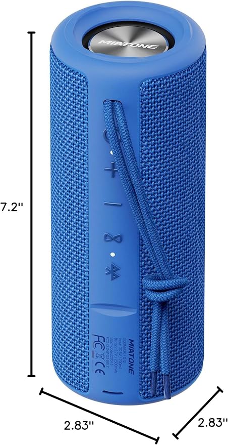 MIATONE Boombox Outdoor Portable Bluetooth Speakers Wireless Speaker Waterproof - Blue