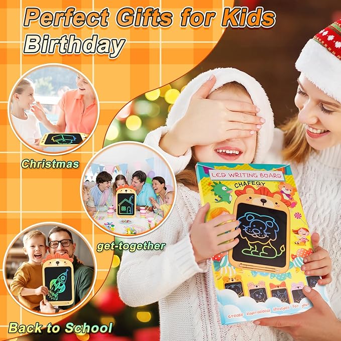 10 Inch LCD Writing Tablet, Erasable Doodle Board Toy, Cute Lion Drawing Pad for Kids Ages 2-6 - Educational Christmas Birthday Gift (Lion)