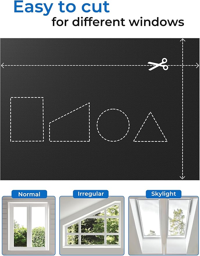 Sumobaby Blackout Curtains for Bedroom Portable 33"x64",No Drill Blackout Shades with Upgraded Hook&Loop Tapes,100% Black Out Window Cover,Thermal Insulated Blinds for Bedroom,Nursery(1 Panel,Black)