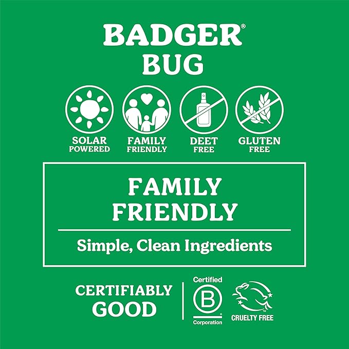 Badger Bug Repellent Tin, Organic Deet-Free Mosquito Repellent with Citronella, Family Friendly Pleasant Smelling Insect Repellent, Easy to Use Travel Size, .75 oz Tin, 2-Pack