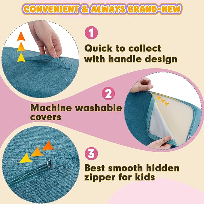 Jela Foam Blocks - Soft Play Equipment with 6 Luxury Miss Fabric Climbing Blocks for Toddlers, Babies & Kids - Lightweight Climb & Crawl Playset