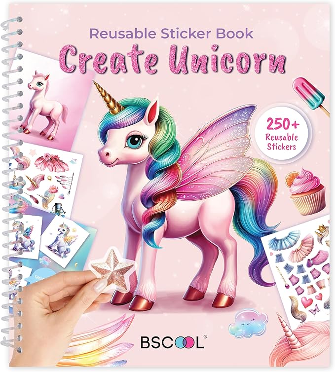 Sticker Dress Up Unicorn - Kids Activity Book Learn Fashion Design for Unicorn with Guides and 250+ Reusable Stickers. Gift for Girls Ages 5,6,7,8