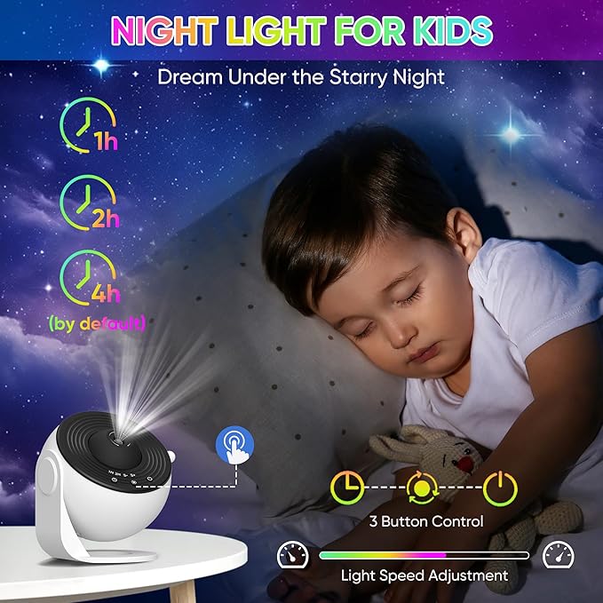Galaxy Projector, 13 in 1 HD Planetarium Star Projector for Bedroom, 360 Rotating Star Light with Adjustable Knob and Timer for Kids, Ceiling, Gifts, Room Decoration
