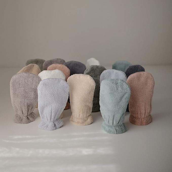 mushie Baby Bath Mitt | Organic Cotton | Pack of 2 (Fall Yellow)