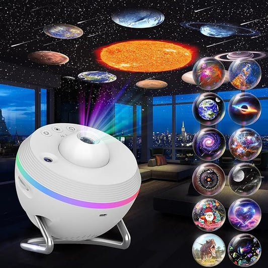 Galaxy Projector, 13 in 1 HD Planetarium Galaxy Star Projector for Bedroom, Star Projector Galaxy Light with Timer, Meteor & RGB Lighting Effects, Galaxy Light Projector for Kids, Adults