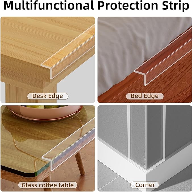 Clear Edge Protector,Safe Corner Protector, Anti-Sharp Edge Protector, for Furniture, Drawers, Tables, Cabinets 2inX6.56FT