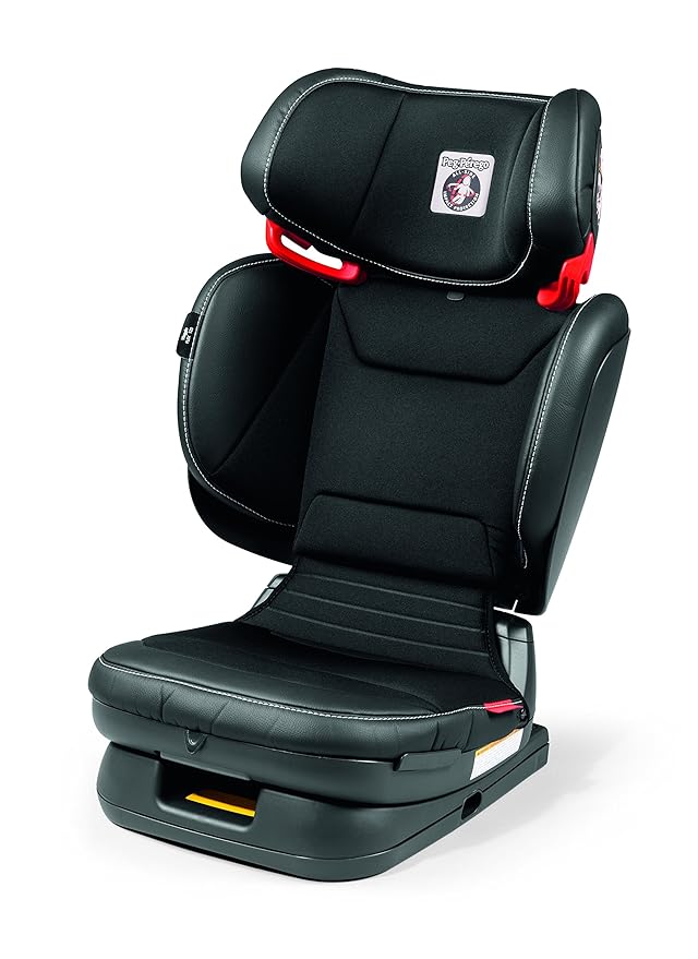 Peg Perego Viaggio Flex 120 Booster, 4D Total Adjust for Safety & Comfort, No Armrests, Compact Fold for Travel, 40-120 lbs, Made in Italy, Licorice (Black)
