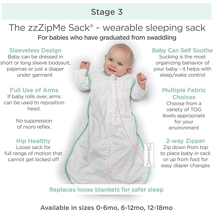 Amazing Baby Muslin Sleeping Sack, Zebra, Black, Large, Wearable Blanket with 2-way Zipper , Large 12-18 Month