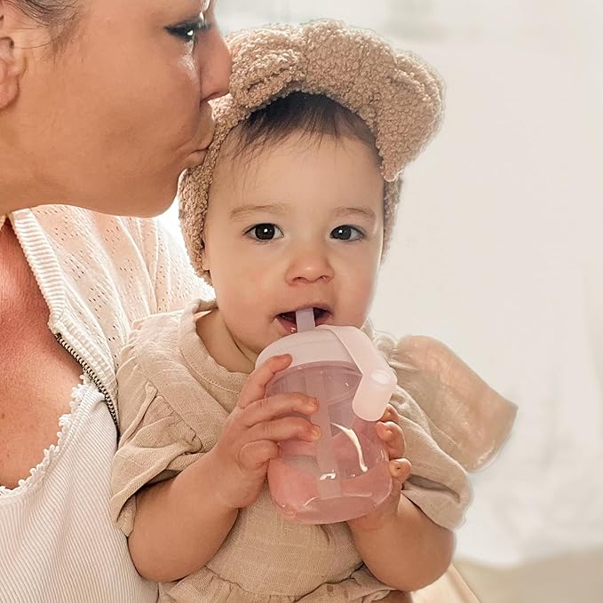 Moonkie Baby Straw cup | Silicone Toddler Sippy Cup Training Cup with Straw Lid | BPA-Free Drop-Proof Baby Cup | Led Weaning | 6 Months+, 5 oz, 2pack