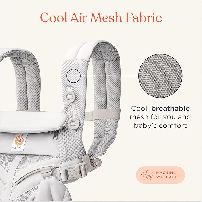 Ergobaby Omni Classic Baby Carrier Newborn to Toddler - Breathable Baby Carriers for Summer - All-Position Carrier with Lumbar Support (7-45 Pounds), Mesh, Oxford Blue