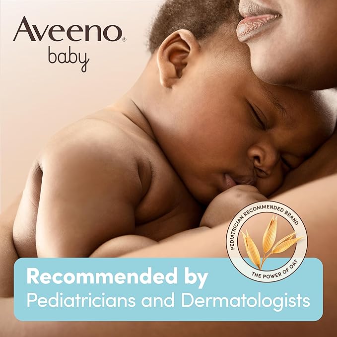 Aveeno Baby Daily Moisture Body Wash & Shampoo with Natural Oat Extract, Hypoallergenic, Tear-Free, Paraben-Free, pH-Balanced Formula For Sensitive Hair & Skin, 33 fl oz