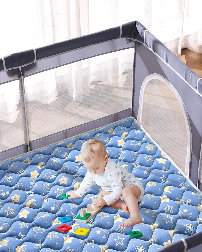 Odorless Premium Foam Baby Play Mat 71" X 59", Extra Large Activity Playmats for Babies,Toddlers, Infants, Soft Thicker Baby Mat for Floor, Play & Tummy Time, Machine Washable for Easy Care